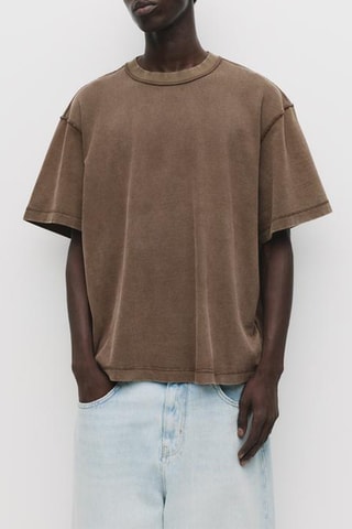 T-shirt boxy - Marron