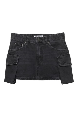 Jupe droite en jean - Noir