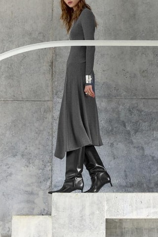 Robe midi - Gris foncé chiné