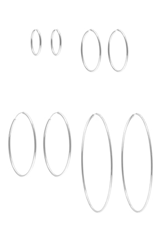 4 paires de créoles - Argenté