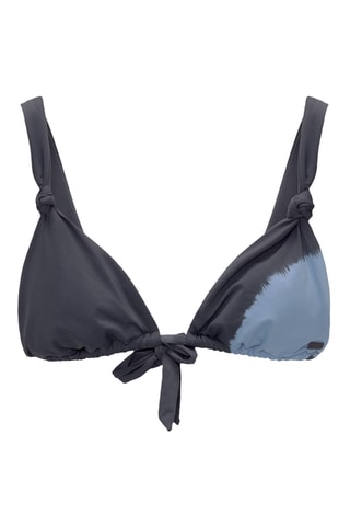 Bikinitop tie and dye effect- hemelsblauw en donkergrijs