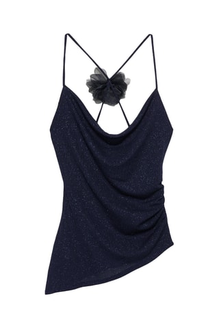 Top drapé - Bleu nuit
