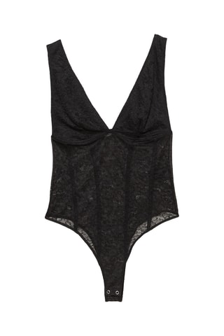 Top en dentelle - Noir