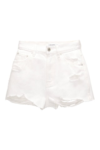 Short mom en jean - Blanc