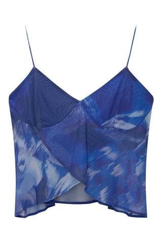 Crop top tie and dye - Bleu