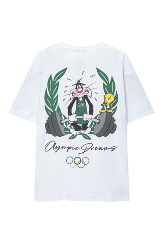 T-shirt Sylvestre et Titi Looney Tunes - Blanc
