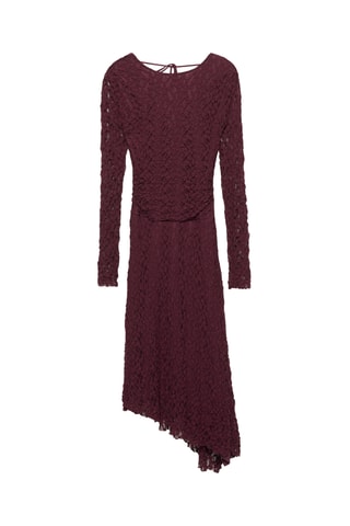 Robe midi en dentelle - Bordeaux