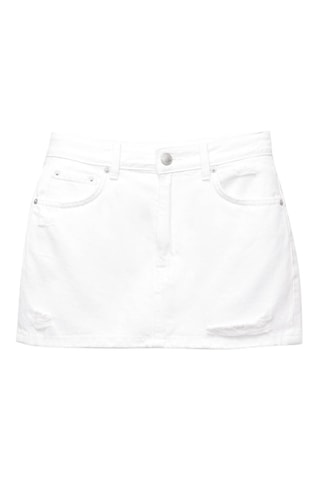 Minijupe en jean - Blanc