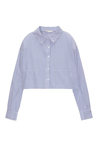 Chemisier court - Bleu marine et blanc