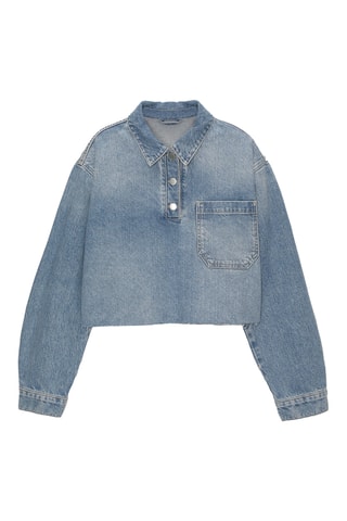 Crop top en jean - Bleu marine