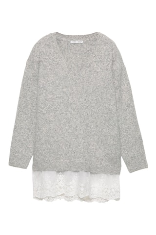 Pull trompe-l’œil - Gris chiné