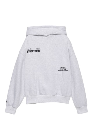 Sweat à capuche - Gris clair chiné
