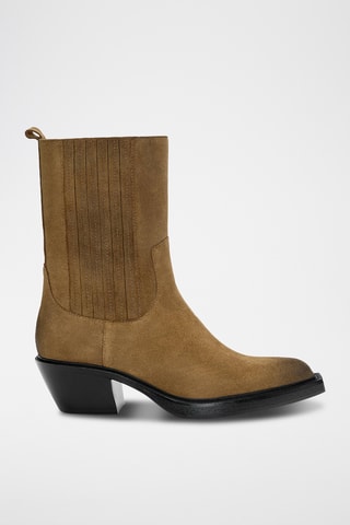 Bottines en nubuck - camel