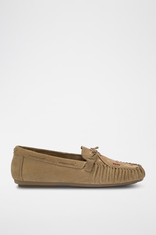Chaussures bateau en nubuck - Camel
