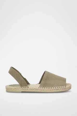 Sandales en nubuck - Vert foncé