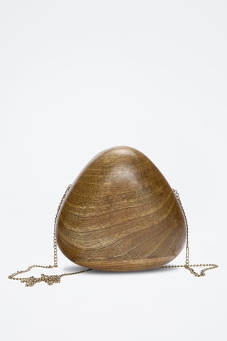 Houten schoudertas-, Bruin
