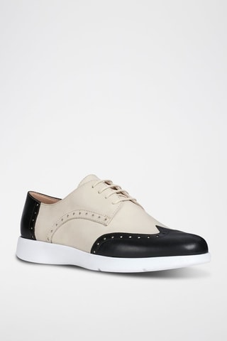 Derbys en cuir Arjola - Ecru et noir