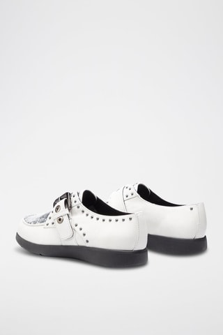 Derbys à boucle en cuir Arjola - Blanc et argenté