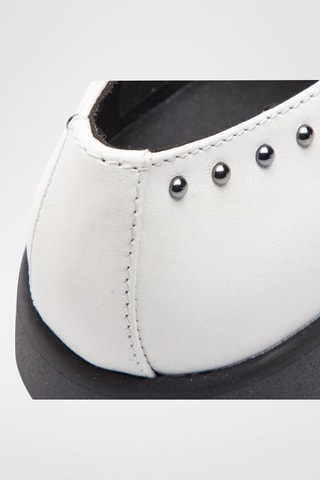 Derbys à boucle en cuir Arjola - Blanc et argenté