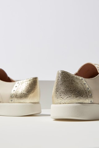 Derbys en cuir Beige et doré