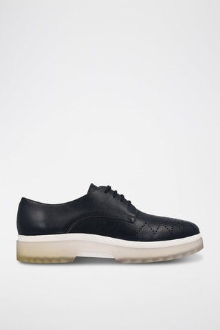 Derbys plateformes en cuir - Bleu marine