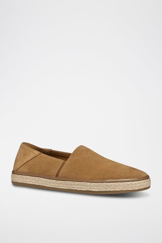 Espadrilles Pantelleria en cuir de veau nubuck - Marron