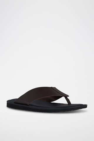 Sandales en cuir nappa Erice - Marron foncé