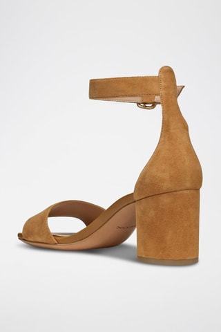 Sandales à talons en cuir de chèvre nubuck Virnilisa - Marron clair