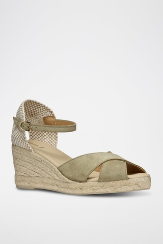 Sandales compensées en nubuck Gelsa - Beige