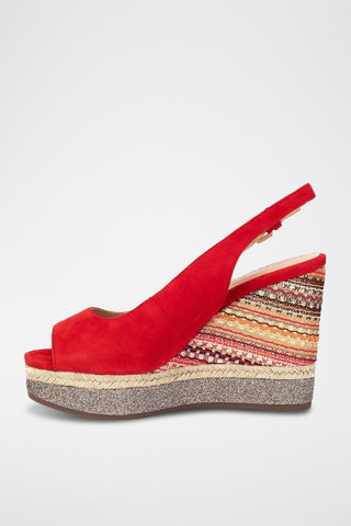 Sandales compensées en nubuck Yulimar - Rouge