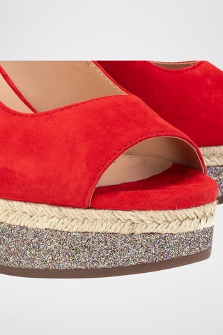 Sandales compensées en nubuck Yulimar - Rouge