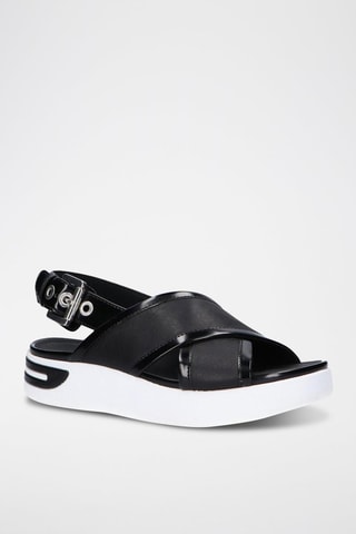 Sandales plateformes en cuir Ottaya - Noir