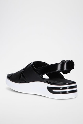 Sandales plateformes en cuir Ottaya - Noir