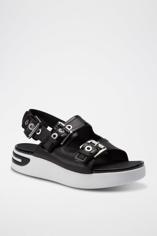 Sandales plateformes en cuir Ottaya - Noir