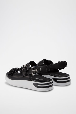 Sandales plateformes en cuir Ottaya - Noir