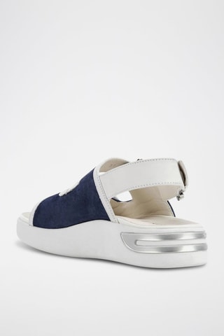 Sandales plateformes en nubuck Ottaya - Bleu marine et blanc