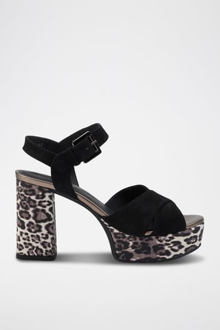 Sandales à talons en nubuck Galene - Noir