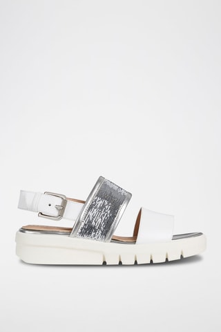 Sandales compensées en cuir Wimbley - Blanc