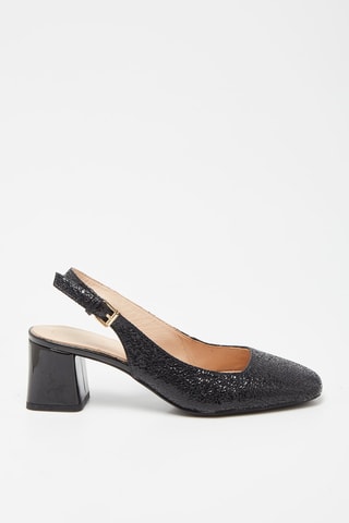 Sandales à talons en cuir de chèvre nubuck Seyla Noir