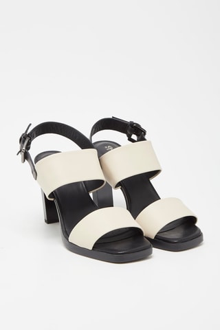 Sandales à talons en cuir Jenieve Ecru