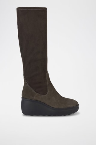 Bottes compensées en nubuck Spherica - Gris