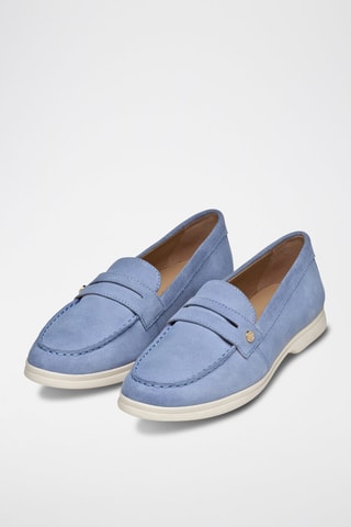 Mocassins en cuir de veau nubuck Xand 3D - Ciel