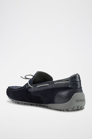 Mocassins en cuir Snake - Bleu marine