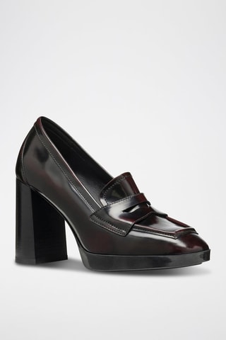 Mocassins à talons en cuir verni Teulada - Bordeaux