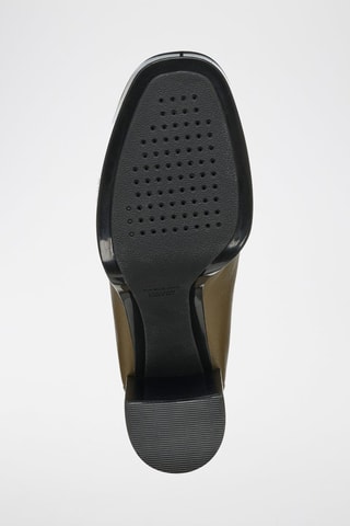 Mocassins à talons en cuir Teulada - Vert olive