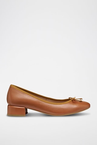 Escarpins en cuir de mouton nappa Floretia - Marron