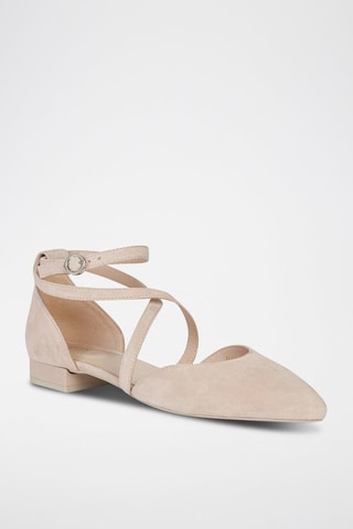 Escarpins en cuir de chèvre nubuck Charyssa - Beige clair