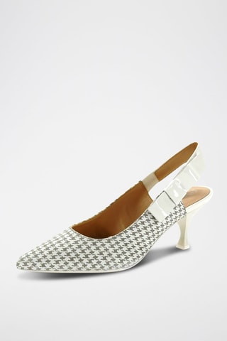 Escarpins en cuir Elisangel - Gris clair et blanc