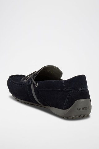 Chaussures bateau en nubuck Snake Moc - Bleu marine