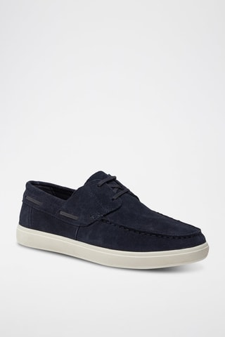 Chaussures bateau en nubuck Avola - Bleu marine